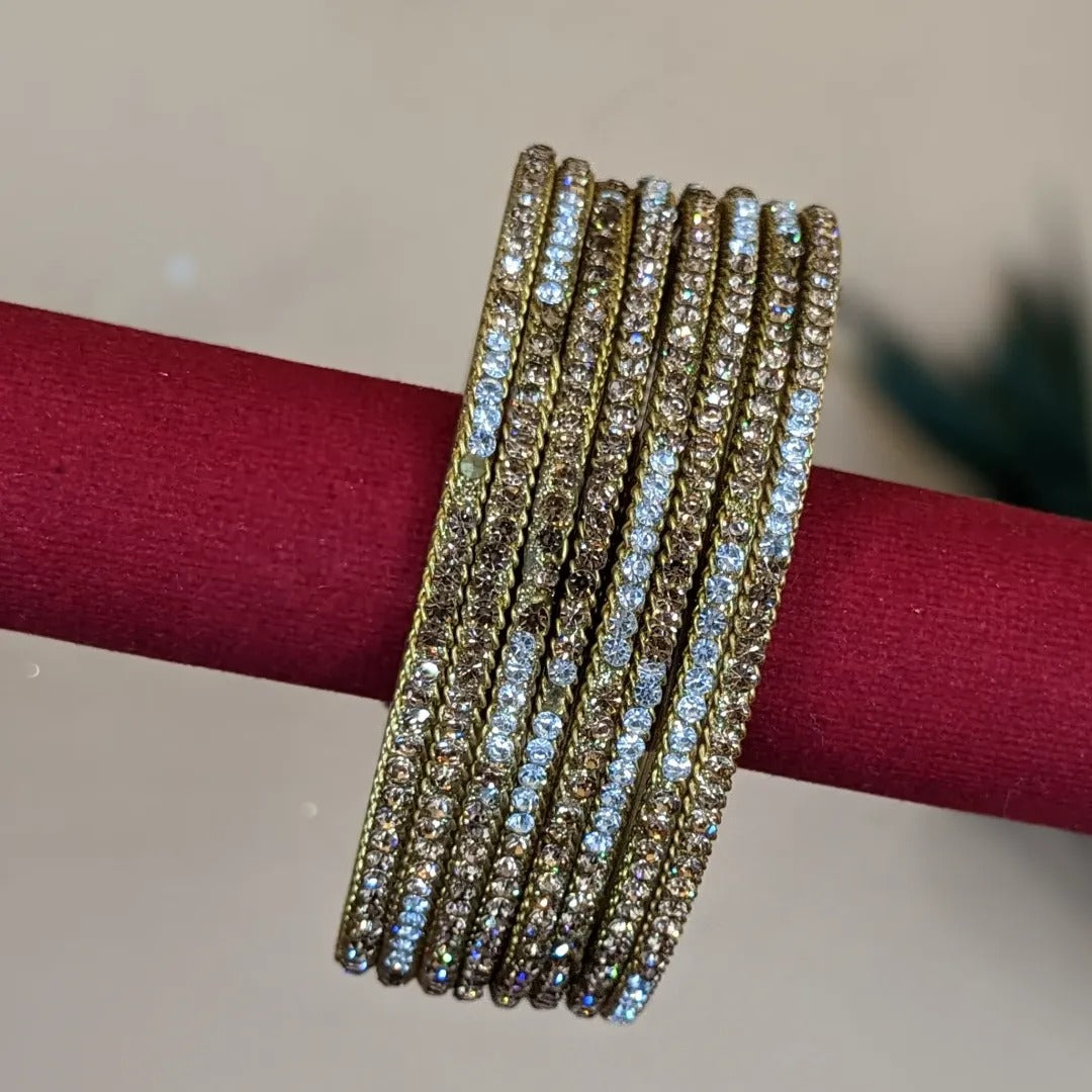 Glass Bangles - Shinny Glass Bangles - Set of 8