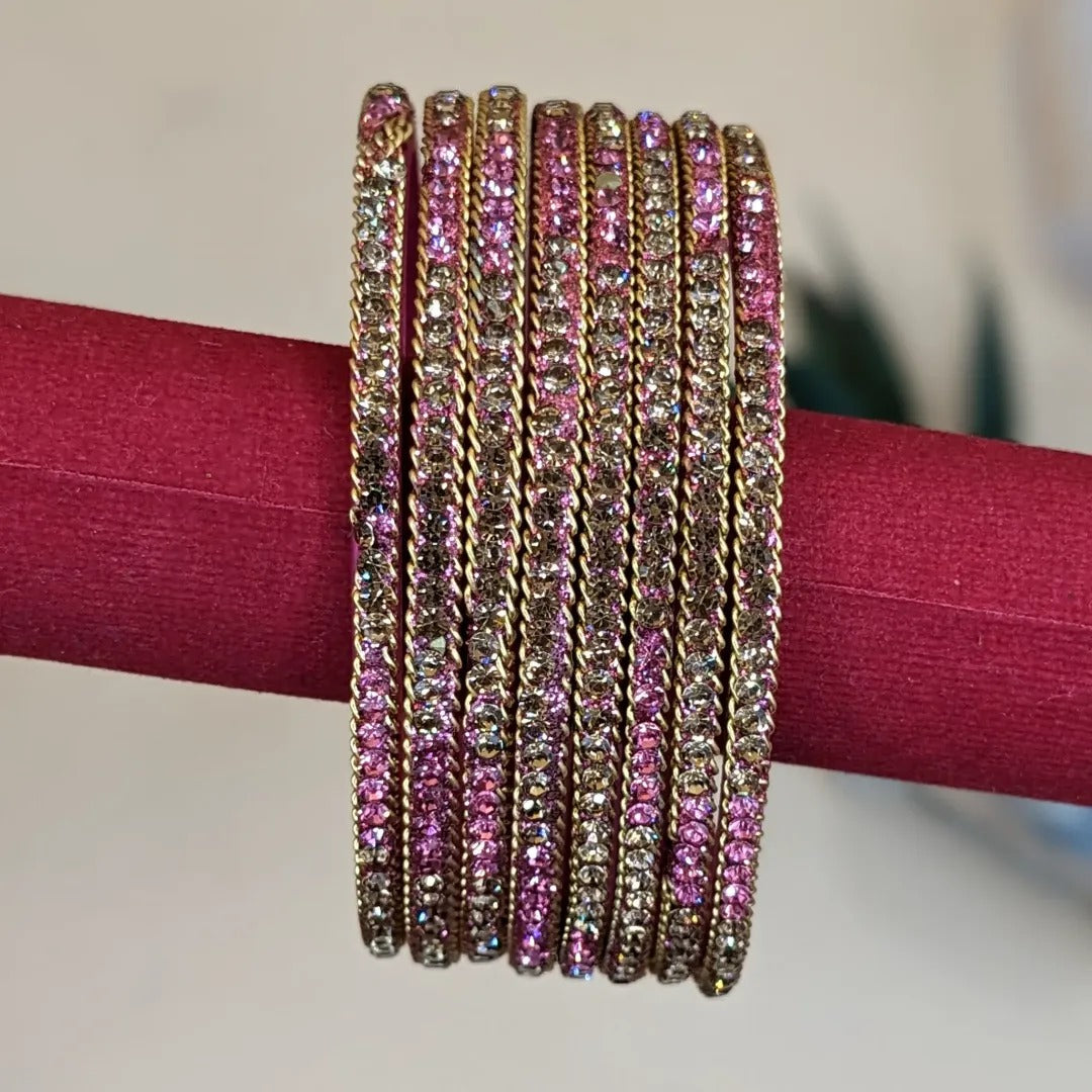 Glass Bangles - Shinny Glass Bangles - Set of 8