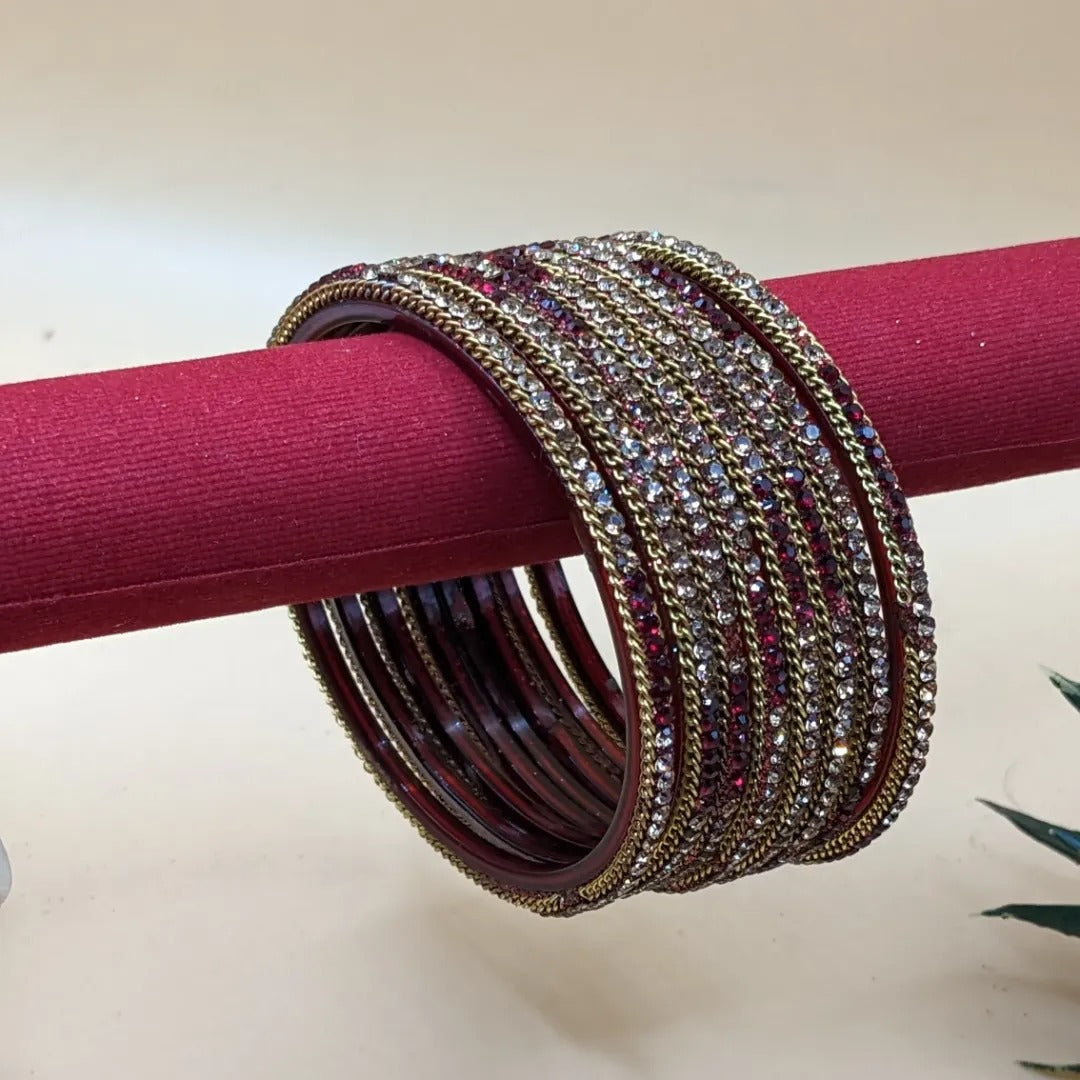 Glass Bangles - Shinny Glass Bangles - Set of 8