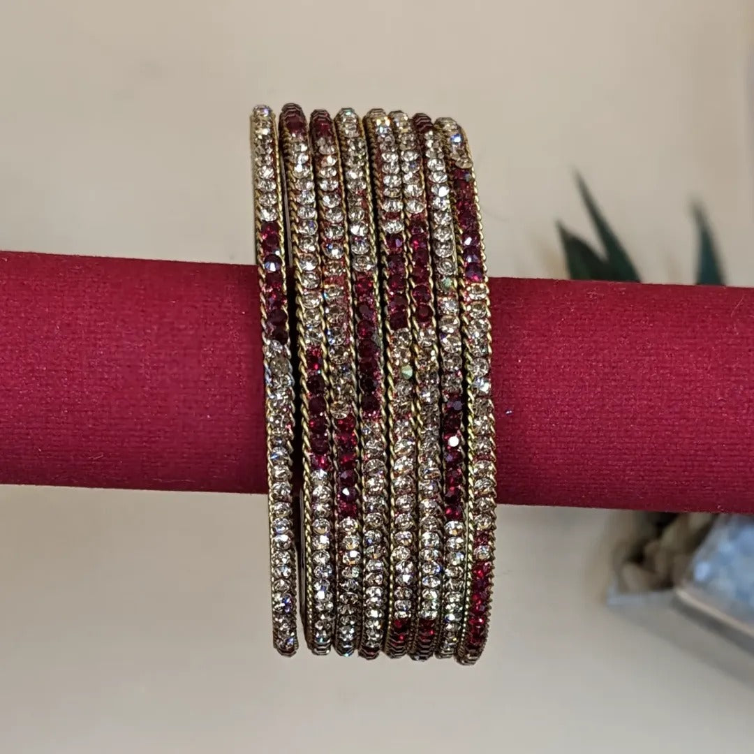 Glass Bangles - Shinny Glass Bangles - Set of 8