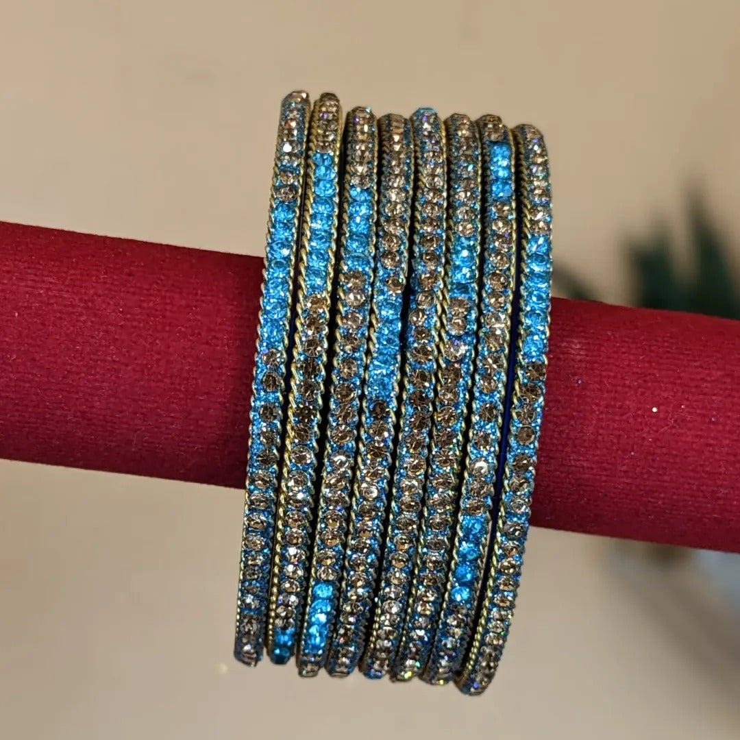 Glass Bangles - Shinny Glass Bangles - Set of 8