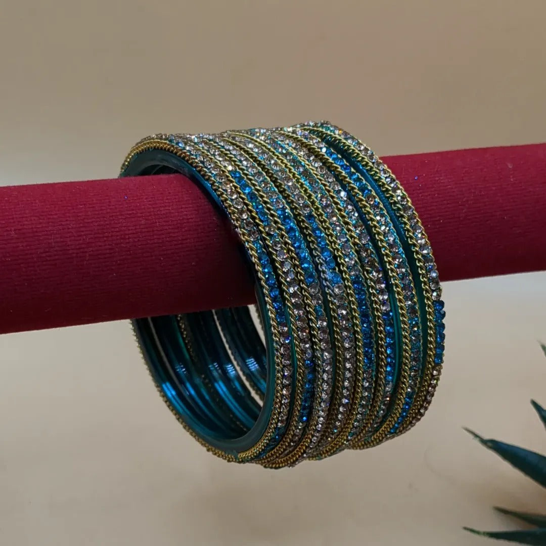 Glass Bangles - Shinny Glass Bangles - Set of 8
