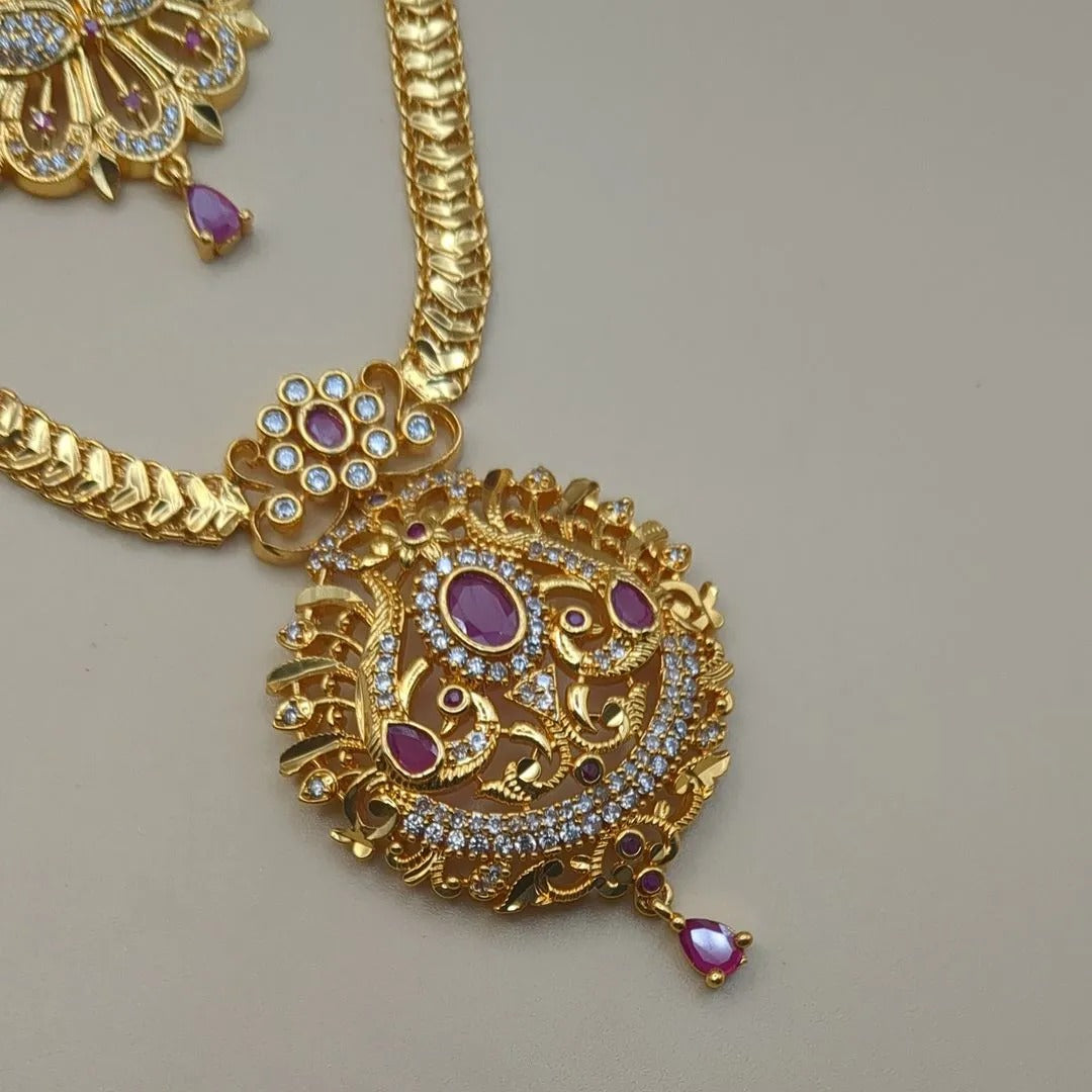 Necklace and Long Chain Set - Gold Plated