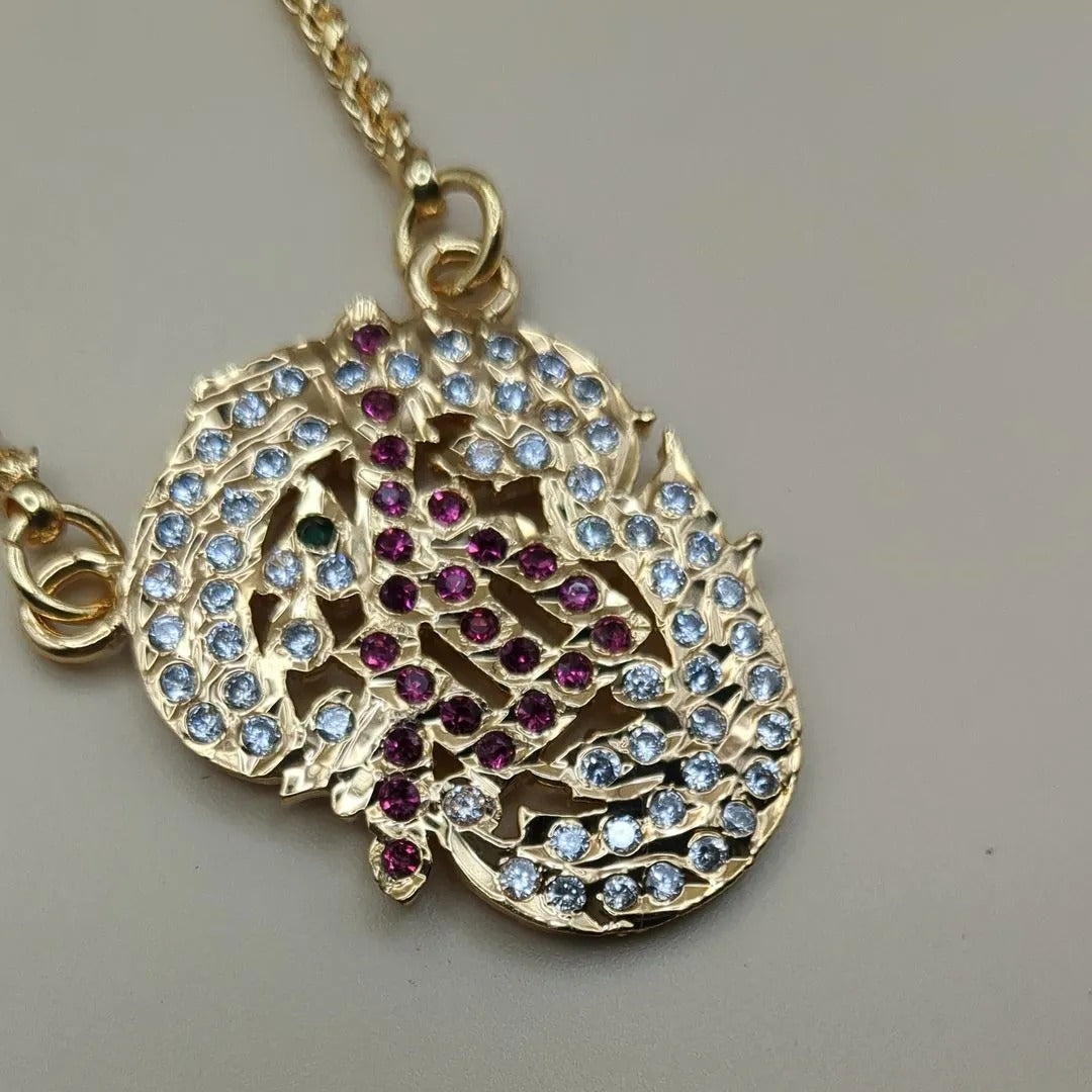 Impon pendant with chain | gold