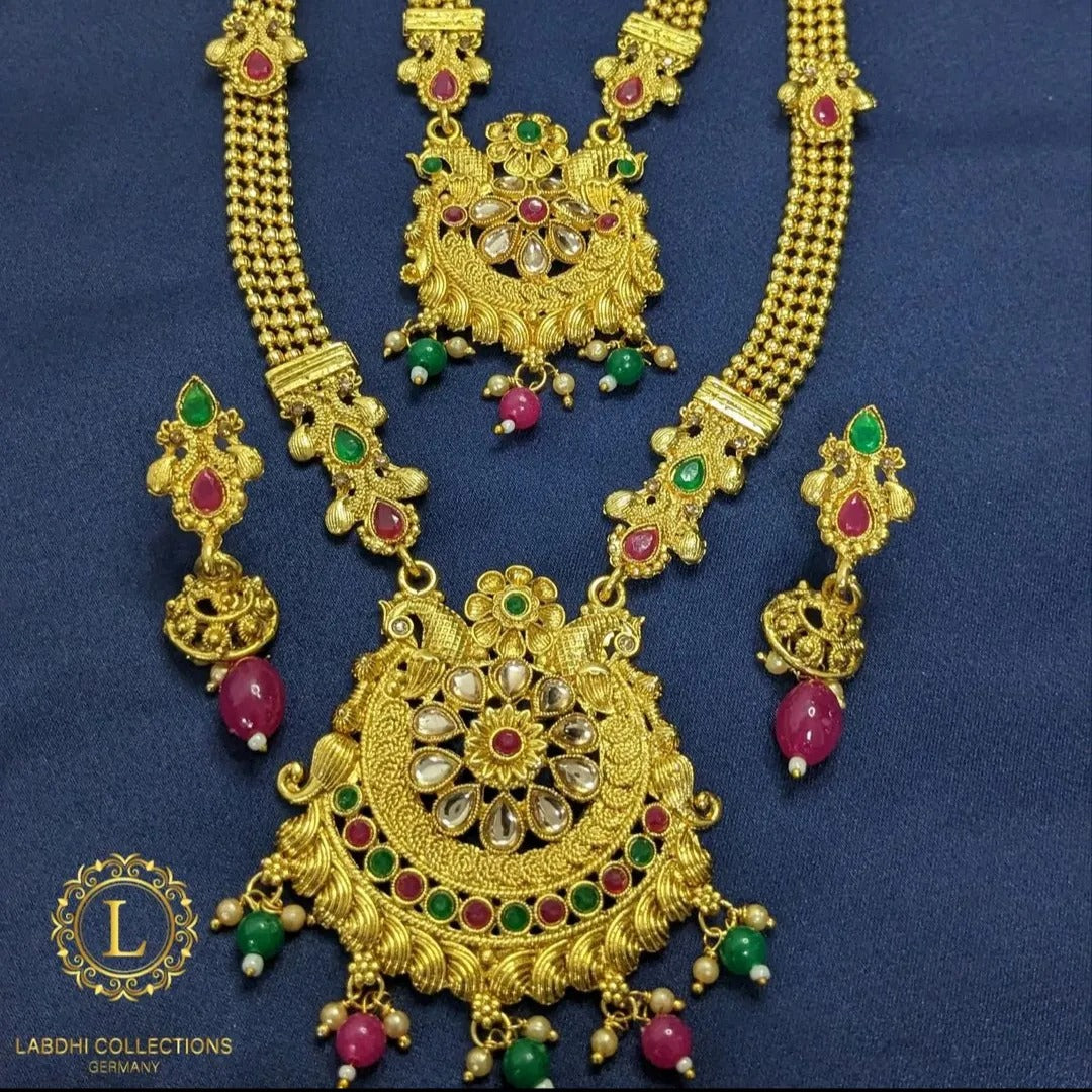 Hals- und Lange Kette mit Ohrringe Set - |Combo Set
