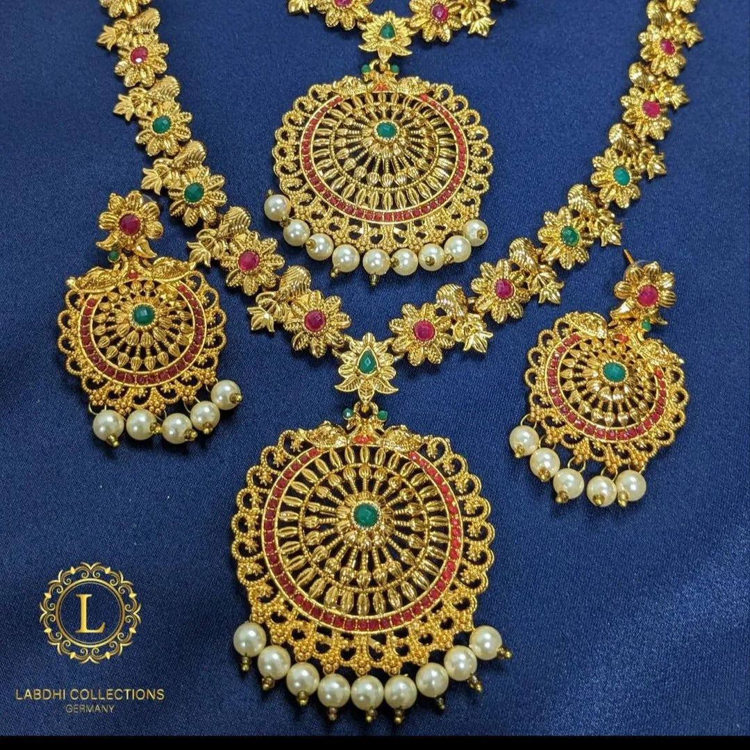 Hals- und Lange Kette mit Ohrringe Set - |Combo Set