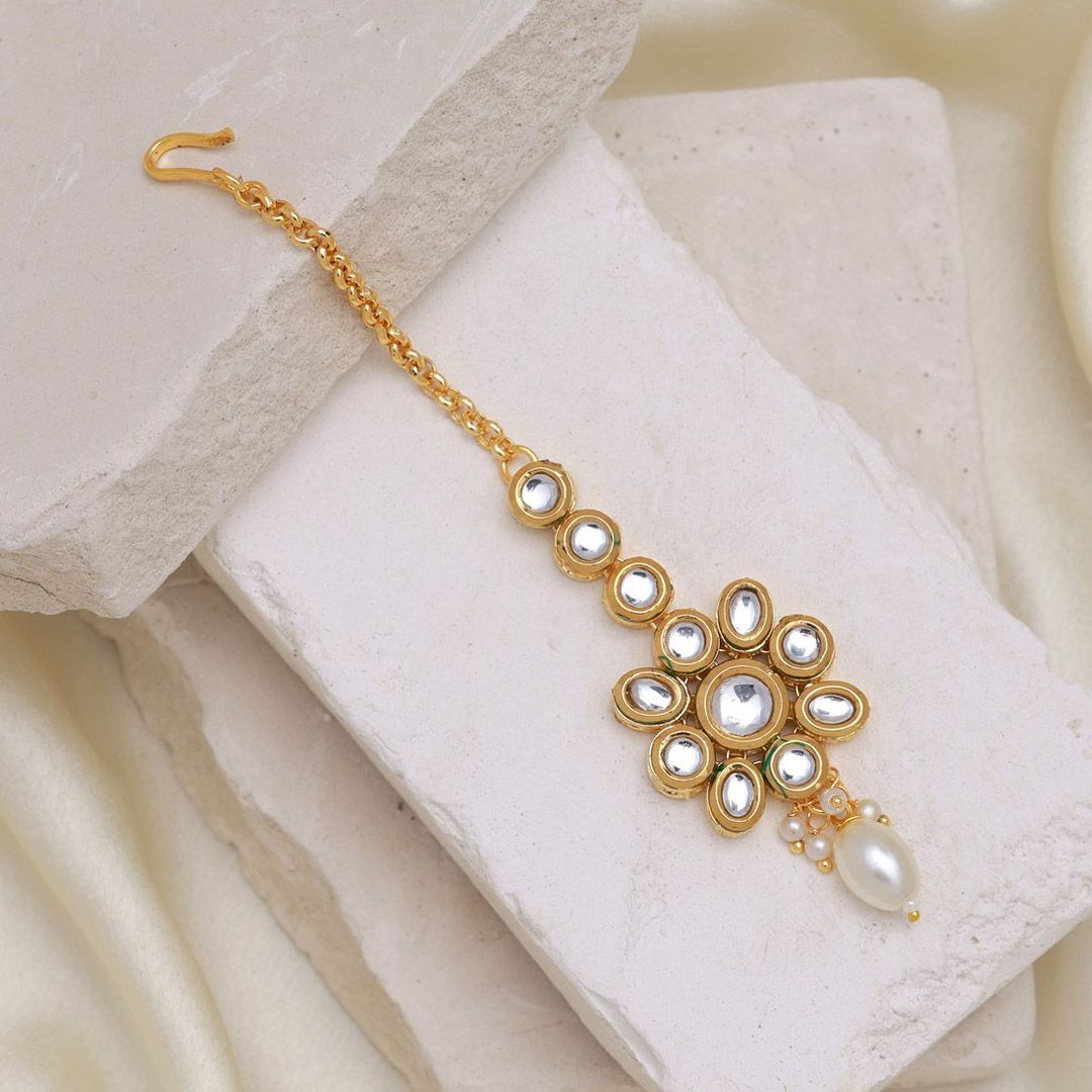 Kundan Maang Tikka - gold