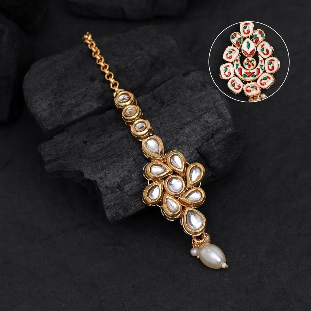 Kundan Maang Tikka - gold
