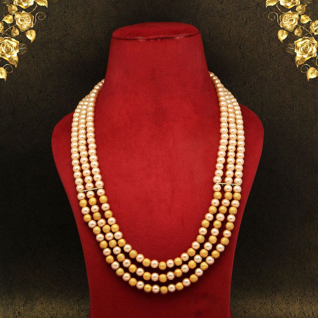 Kundan Lange kette lang - gold | Perlen - Lange