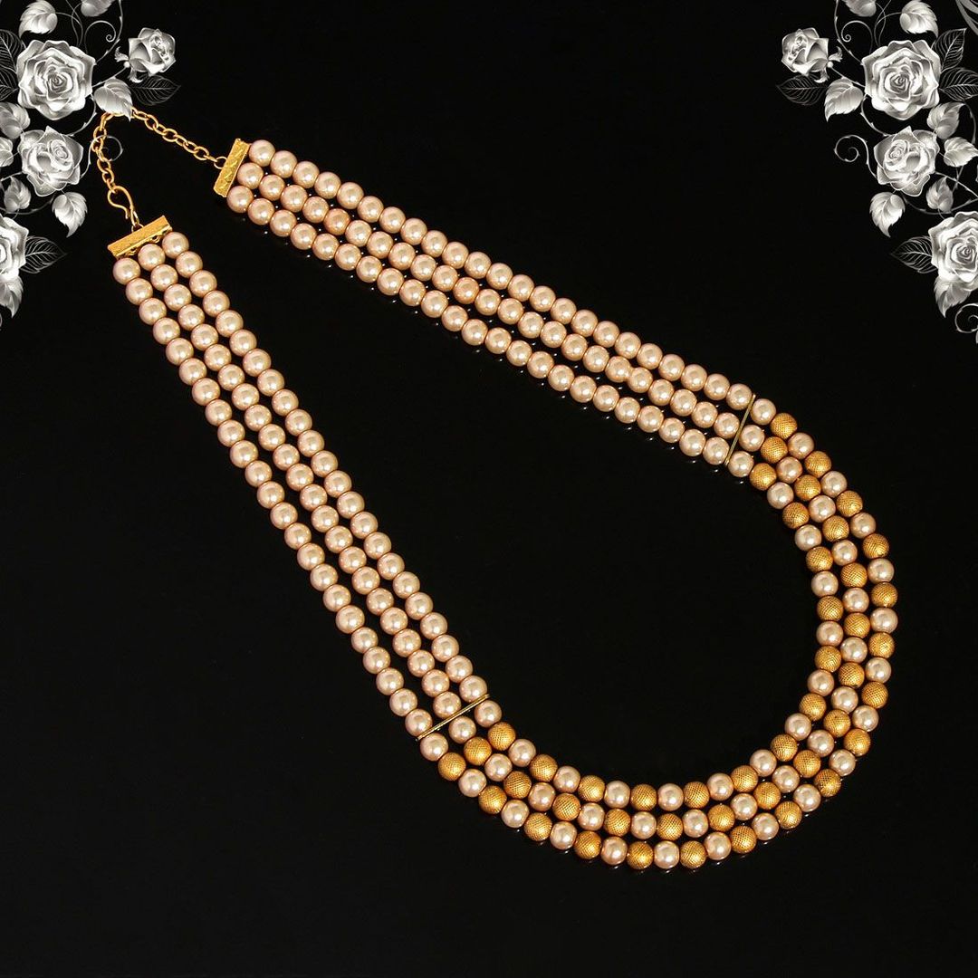 Kundan Lange kette lang - gold | Perlen - Lange