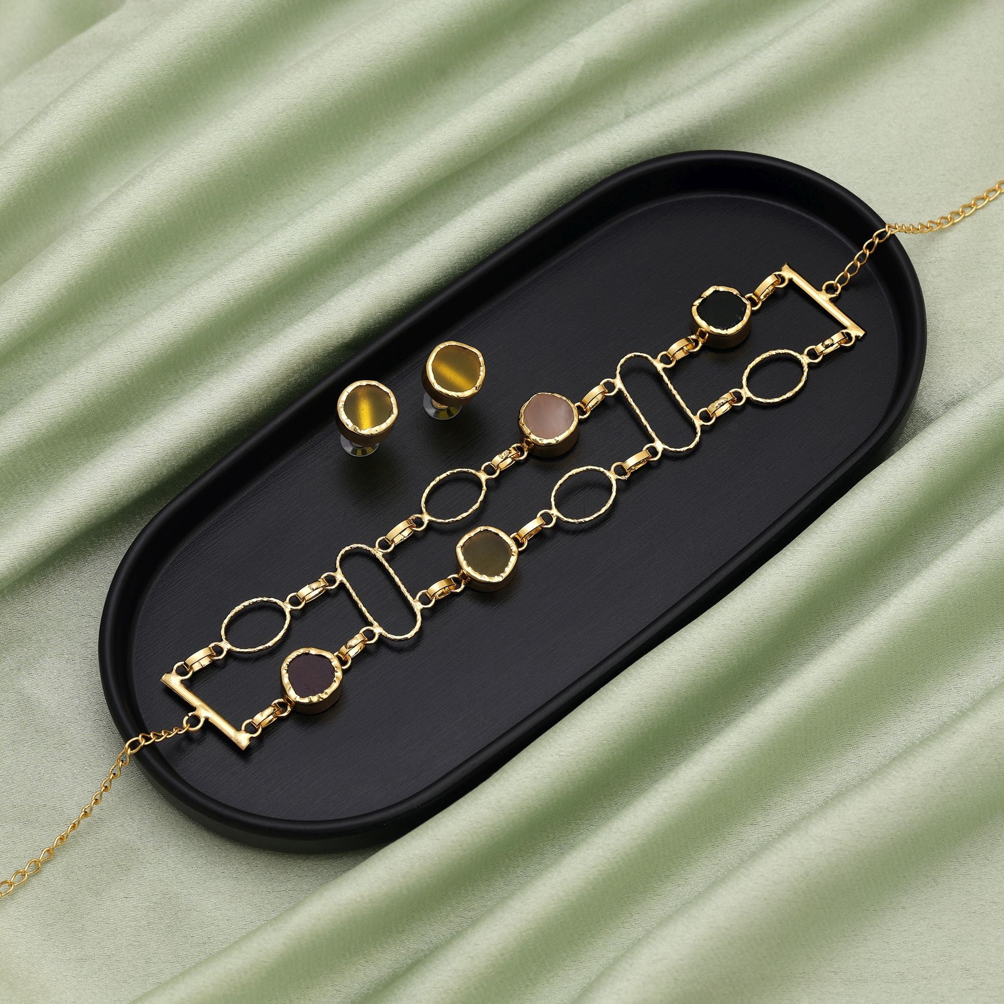 Kundan  Choker Halskette ( Amrapali ) mit Ohrringe  - Multi color