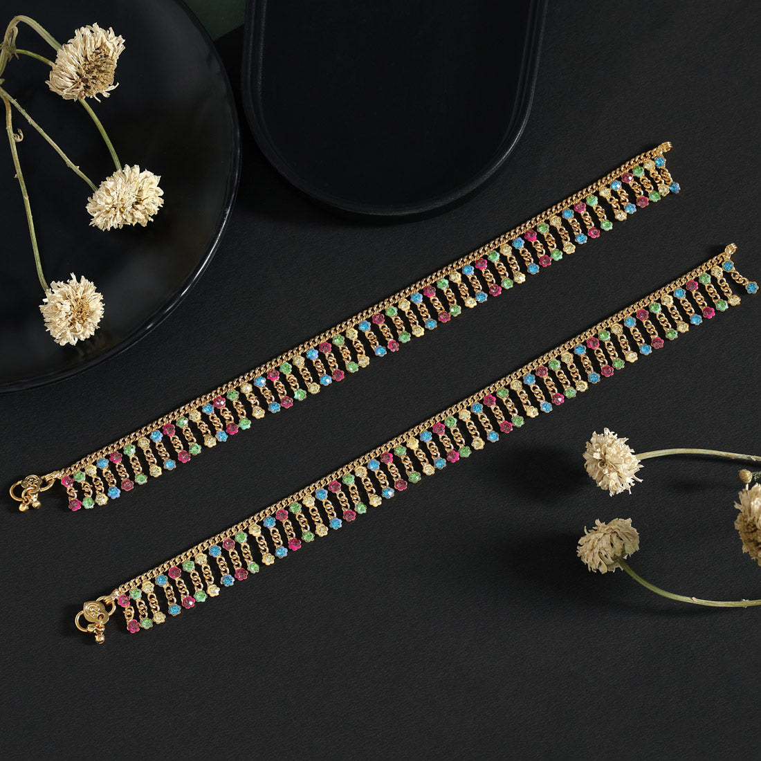 Fußkette- Gold | multicolor