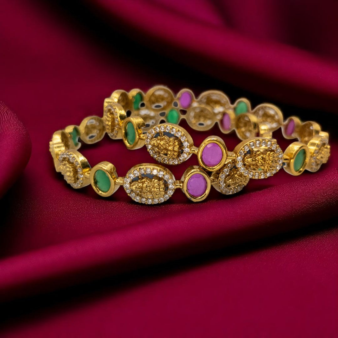 Tempel Armreifen Set- gold |Set mit 2 Armreifen
