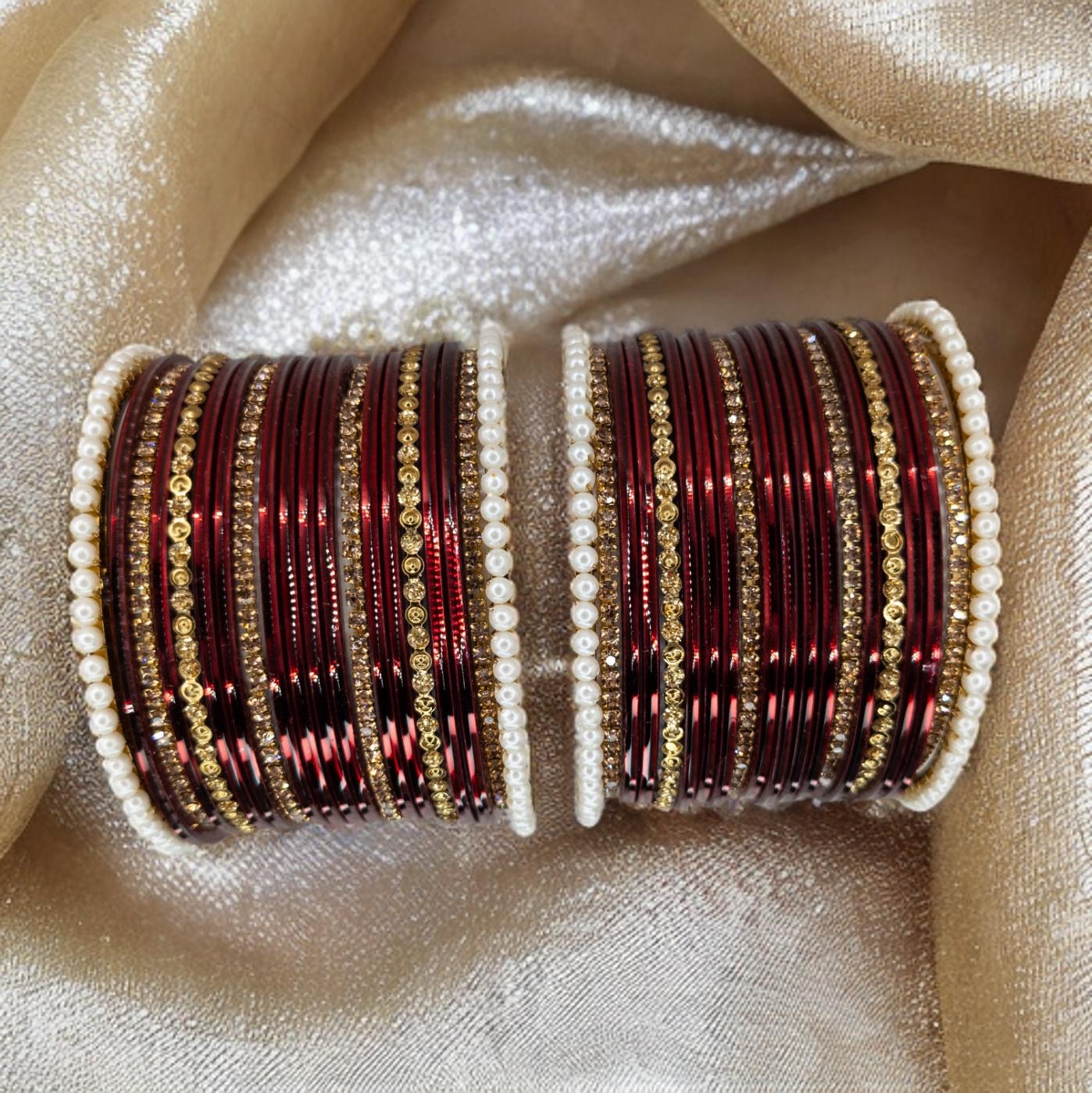 Armreifen Set - Maroon | Gold | Größe 2.6