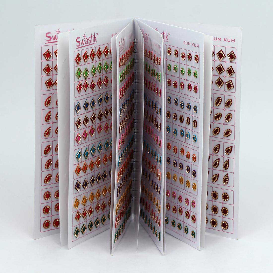 Multicolor oval Formige Bindis – 576 Stück in einem Buch