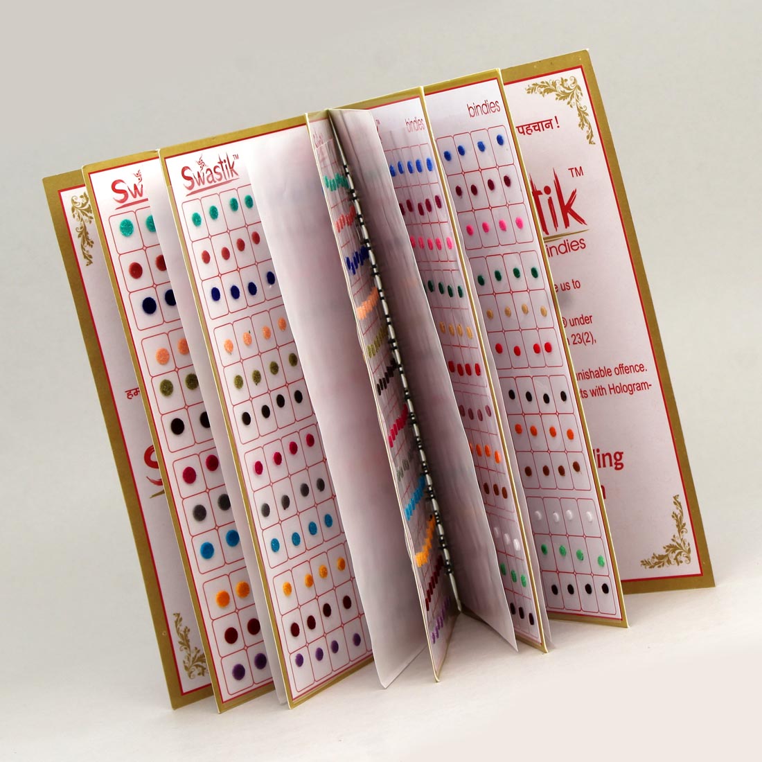 Multicolor rund Formige Bindis – 576 Stück in einem Buch