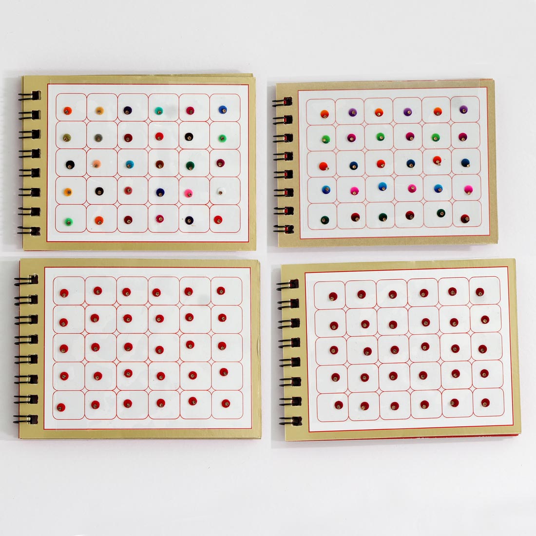 Multicolor rund Formige Bindis – 120 Stück in kleinem 4-seitigem Buch