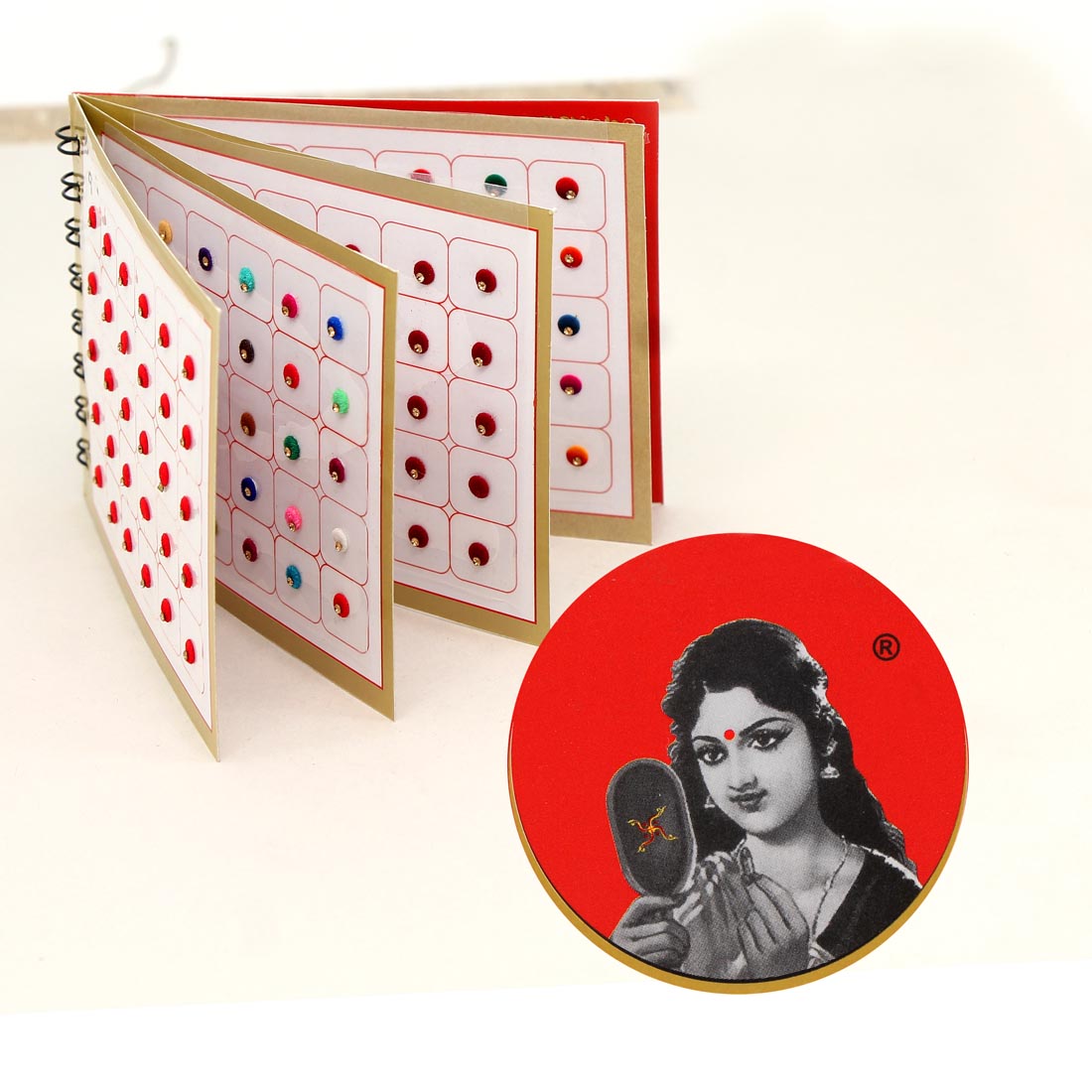 Multicolor rund Formige Bindis – 120 Stück in kleinem 4-seitigem Buch