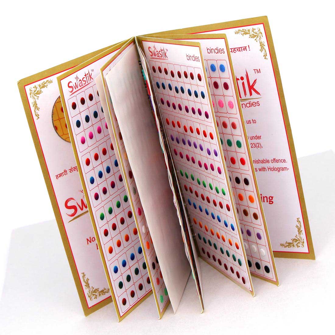 Multicolor rund Formige Bindis – 576 Stück in einem Buch