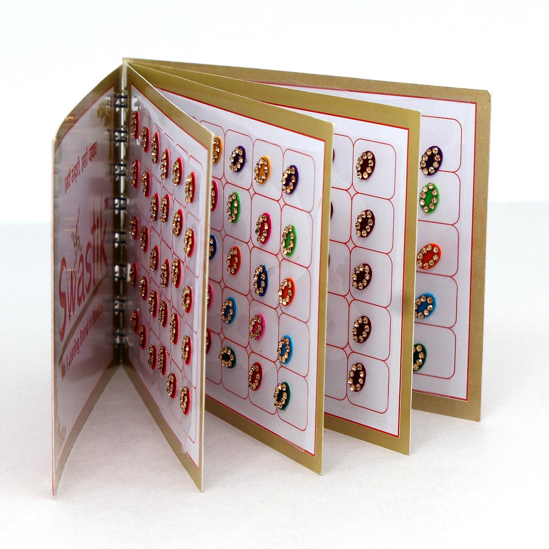 Multicolor oval Formige Bindis – 120 Stück in kleinem 4-seitigem Buch