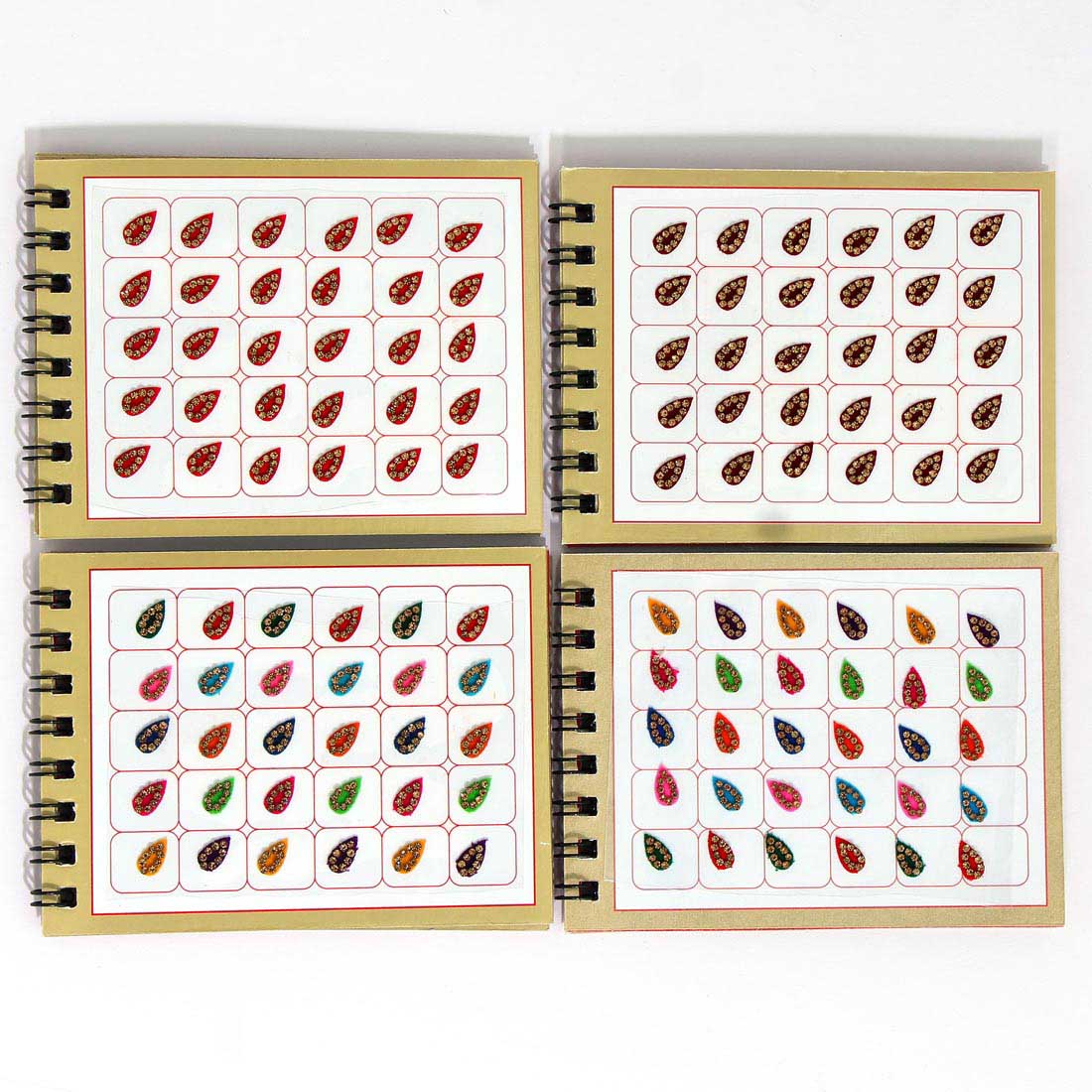 Multicolor oval Formige Bindis – 120 Stück in kleinem 4-seitigem Buch