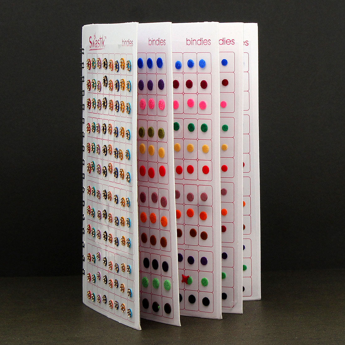 Multicolor rund Formige Bindis – 576 Stück in einem Buch