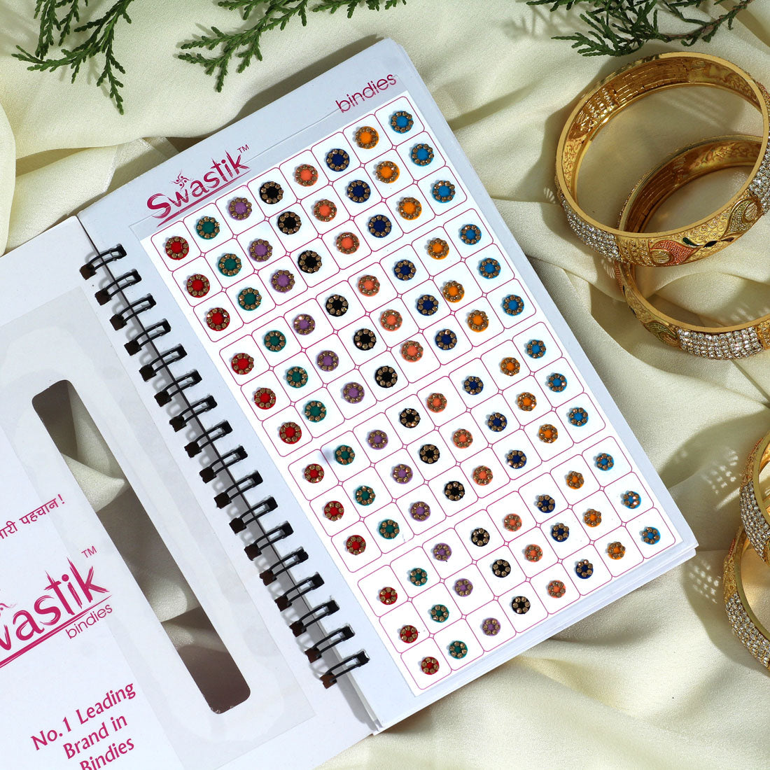 Multicolor rund Formige Bindis – 576 Stück in einem Buch