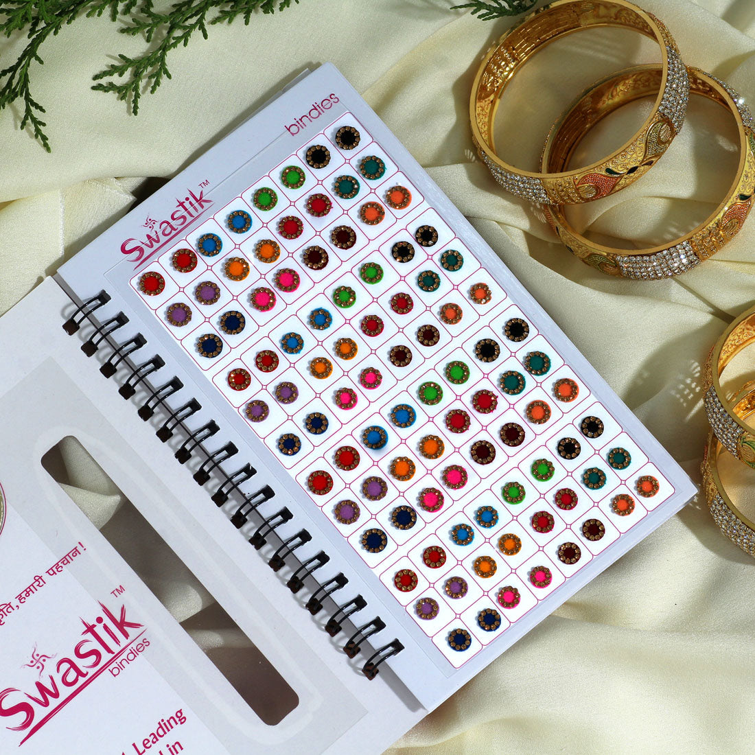 Multicolor rund Formige Bindis – 576 Stück in einem Buch