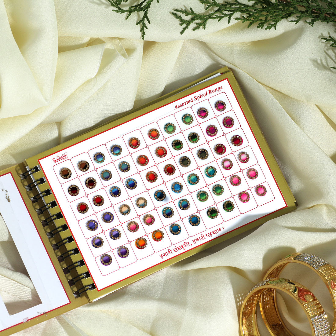 Multicolor rund Formige Bindis – 576 Stück in einem Buch