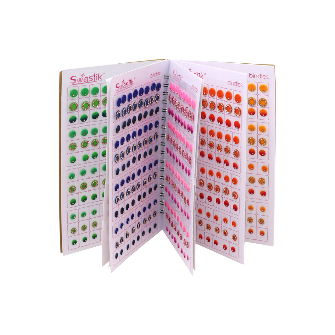 Multicolor rund Formige Bindis – 576 Stück in einem Buch