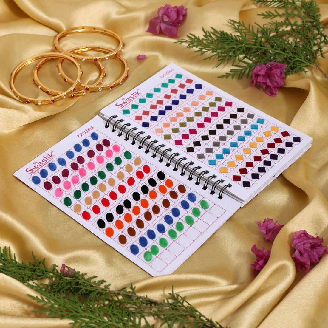 Multicolor oval  Formige Bindis – 576 Stück in einem Buch