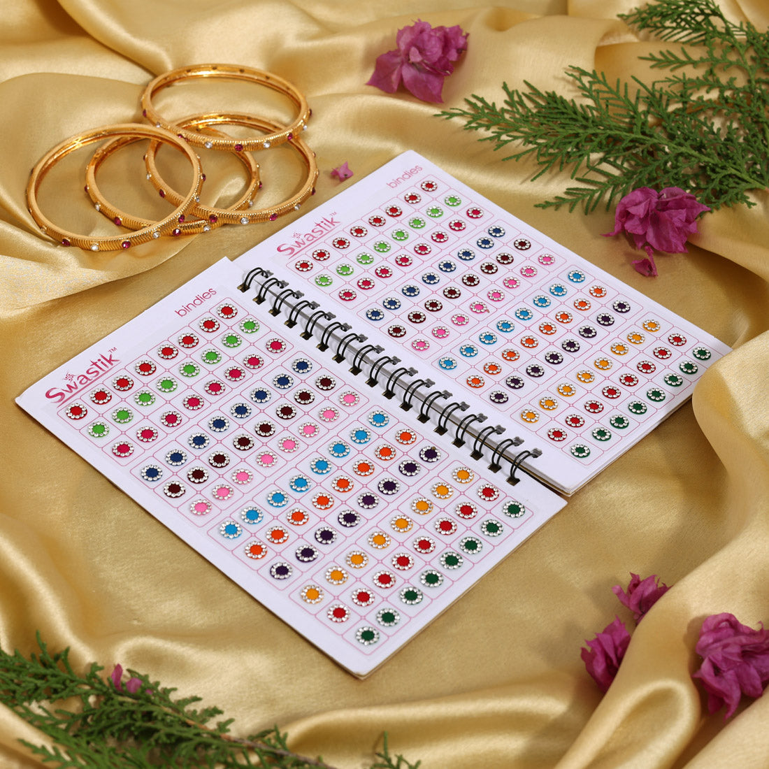 Multicolor rund Formige Bindis – 576 Stück in einem Buch