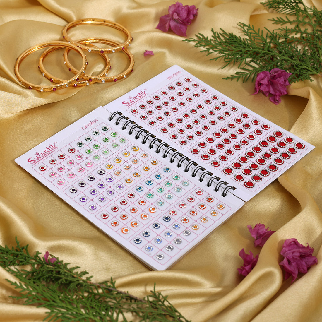 Multicolor rund Formige Bindis – 576 Stück in einem Buch