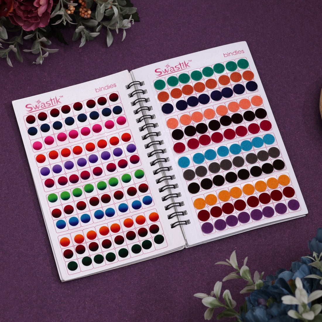 Multicolor rund Formige Bindis – 576 Stück in einem Buch