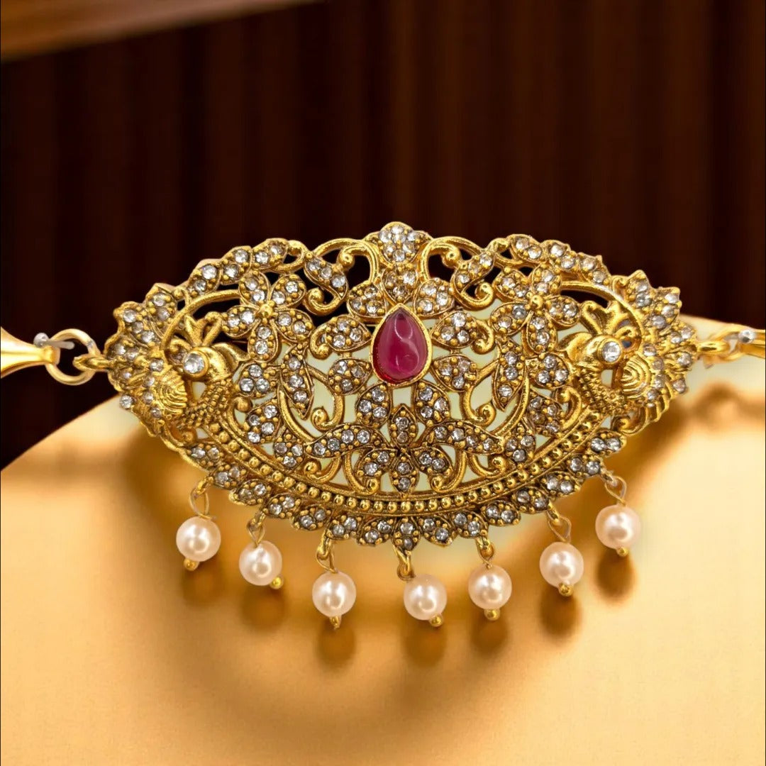 Temple Choker Necklace with Earrings