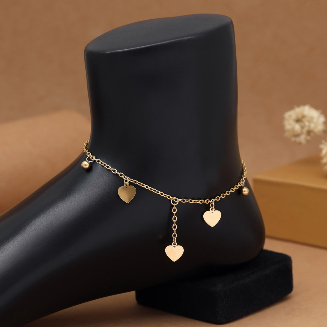 Schlichte Single Fußkette - gold