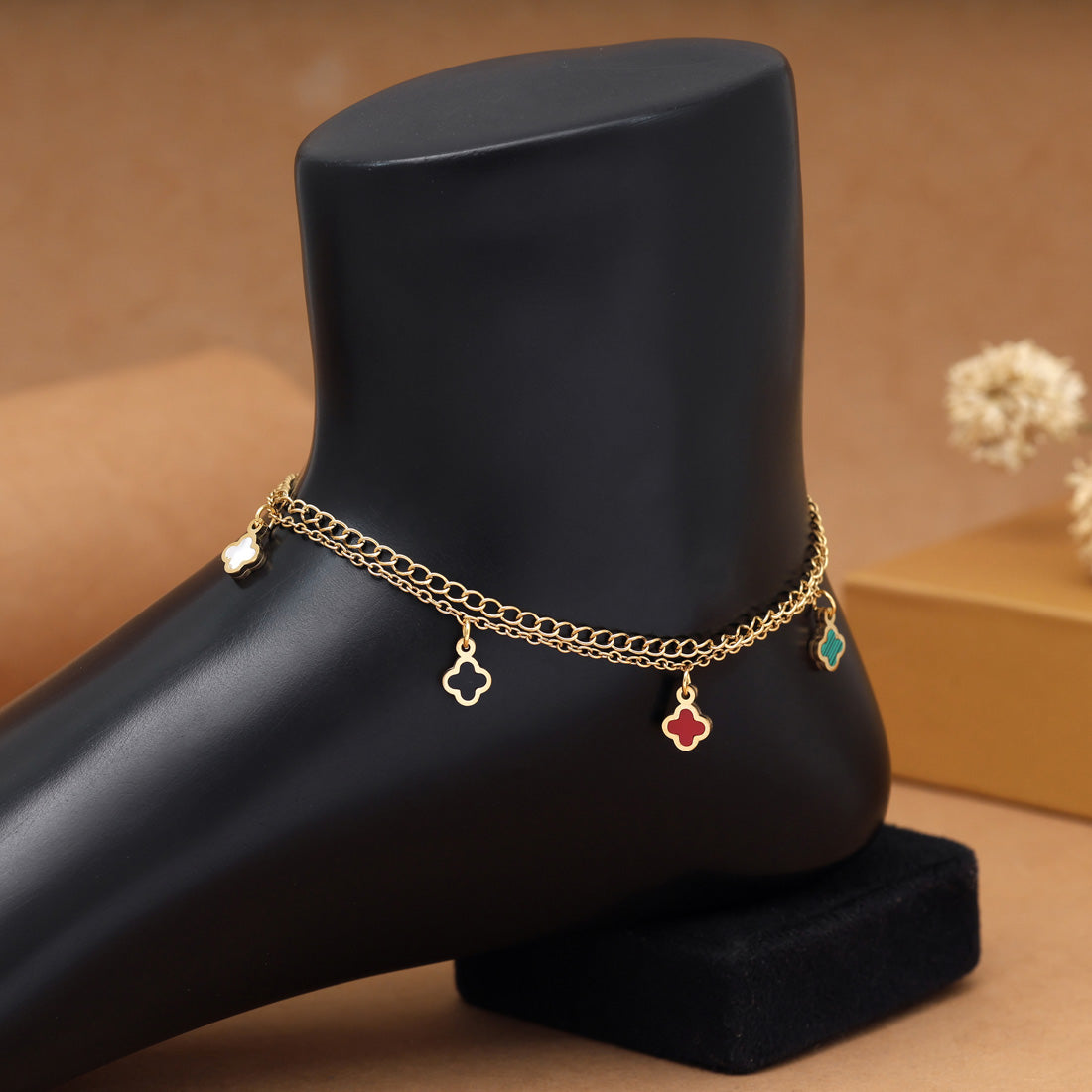 Schlichte Single Fußkette - gold