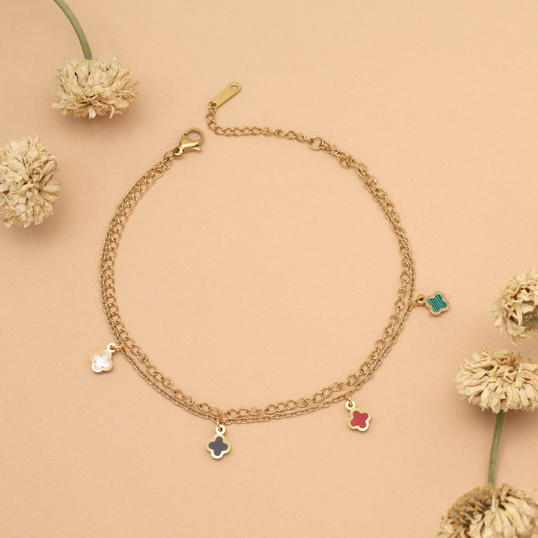 Schlichte Single Fußkette - gold
