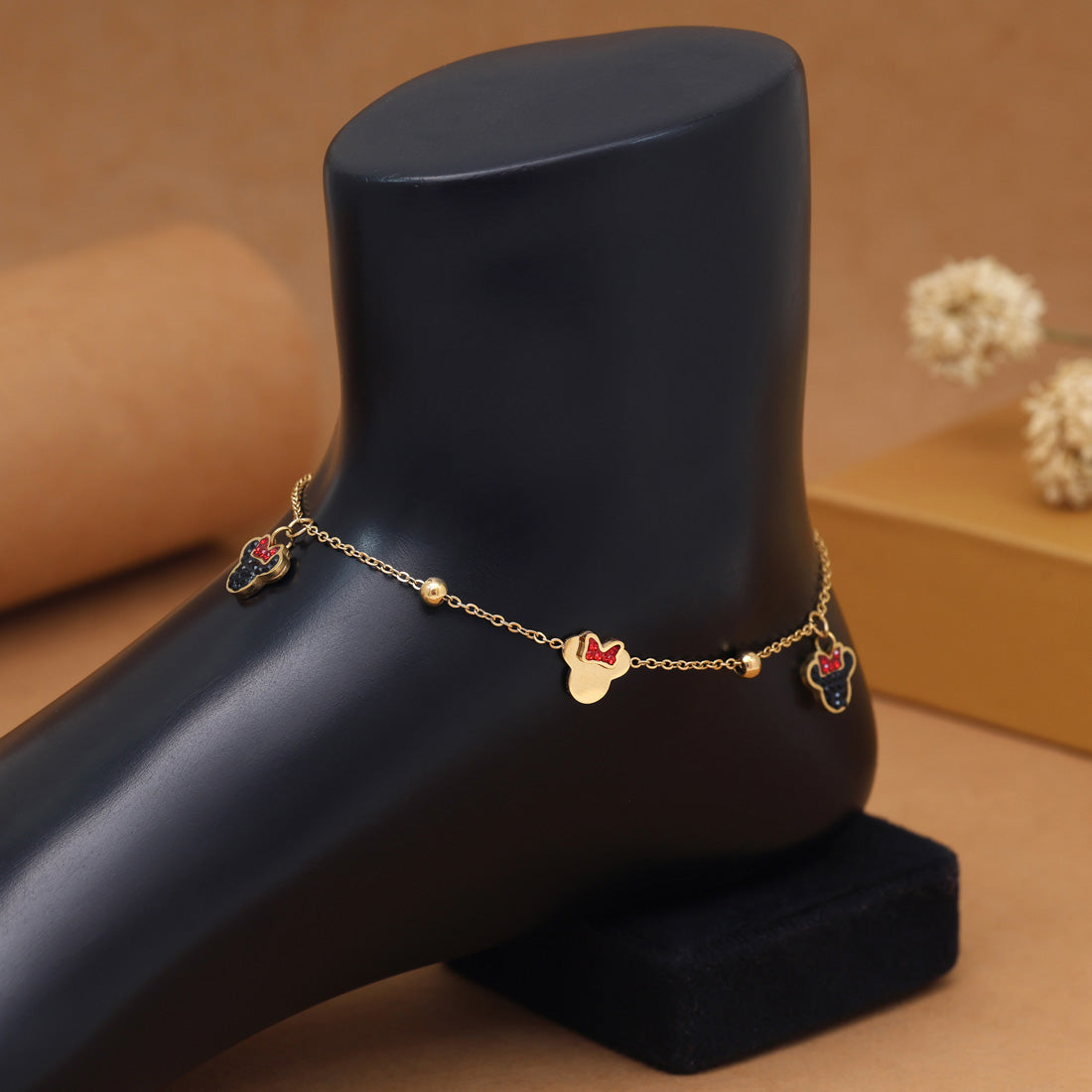 Schlichte Single Fußkette - gold