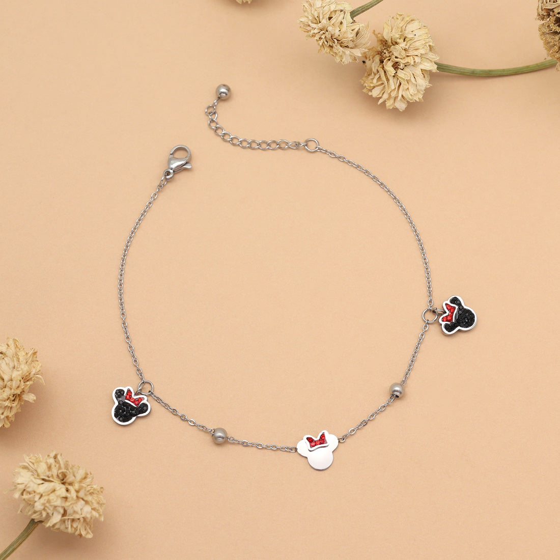 Schlichte Single Fußkette - silber