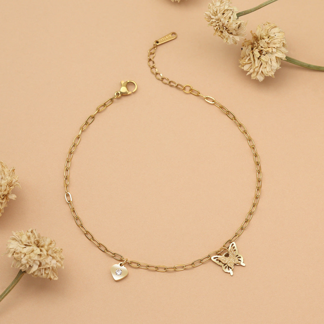 Schlichte Single Fußkette - gold