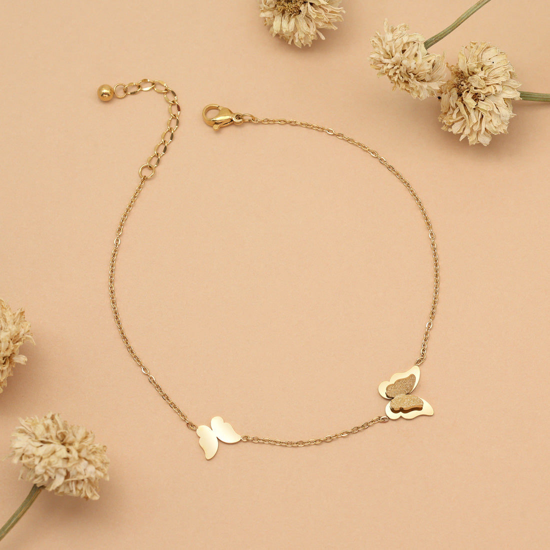Schlichte Single Fußkette - gold