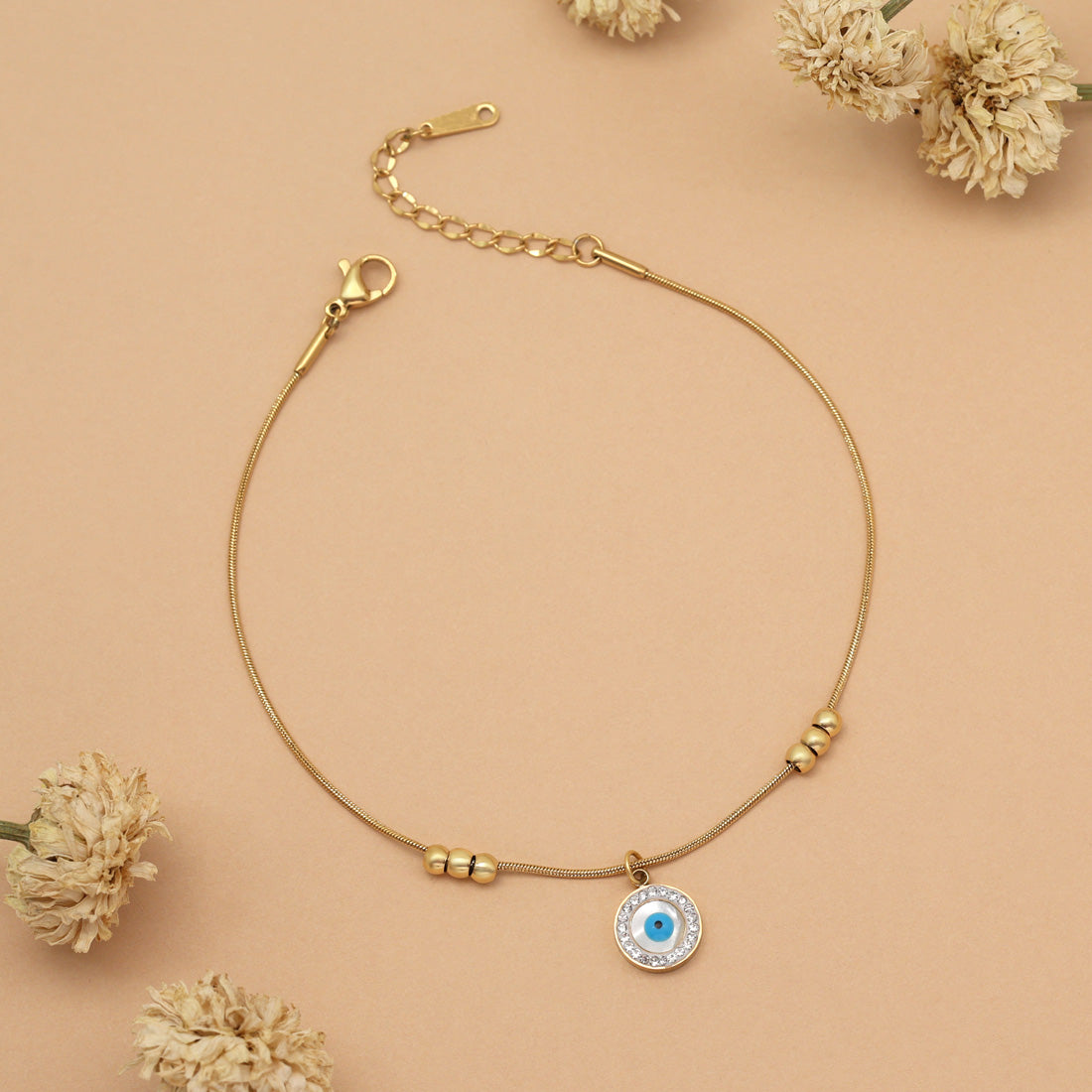 Schlichte Single Fußkette - gold