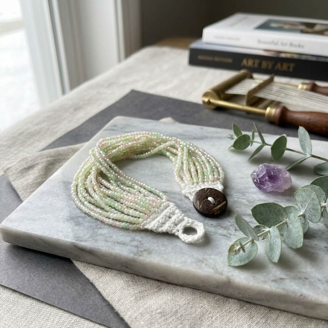 Trendiges Multi-Bead Statement Armband – grün