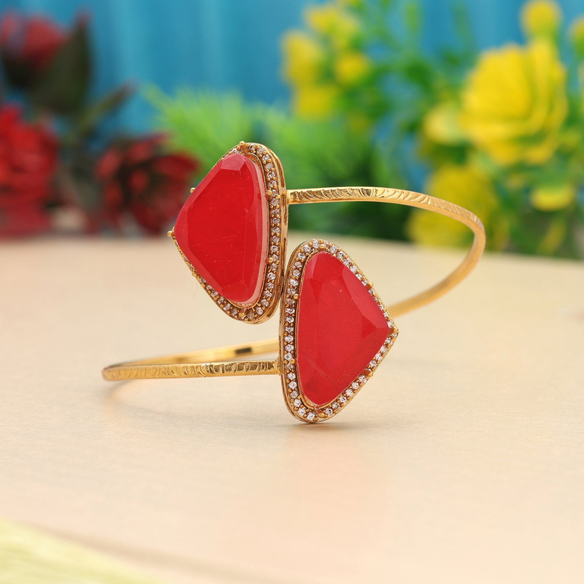 Armband - gold - Rot