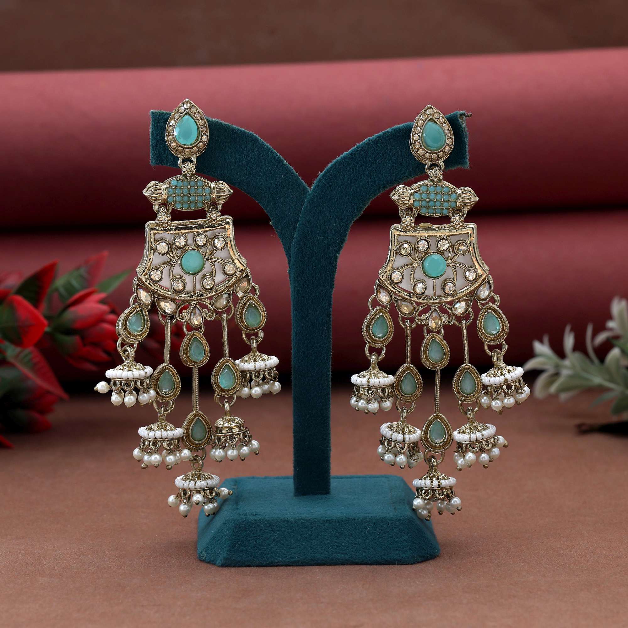 Fashion Earrings - Silver | sea green