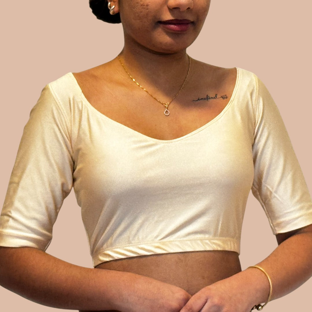 Ready-made saree blouse – sweetheart neckline – blue