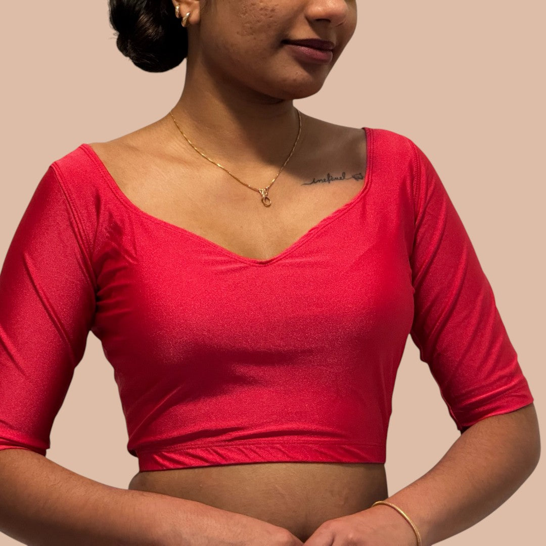 Ready-made saree blouse – sweetheart neckline – blue