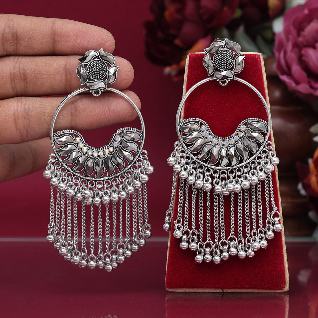Oxidierte Ohrringe - | silber oxidiert