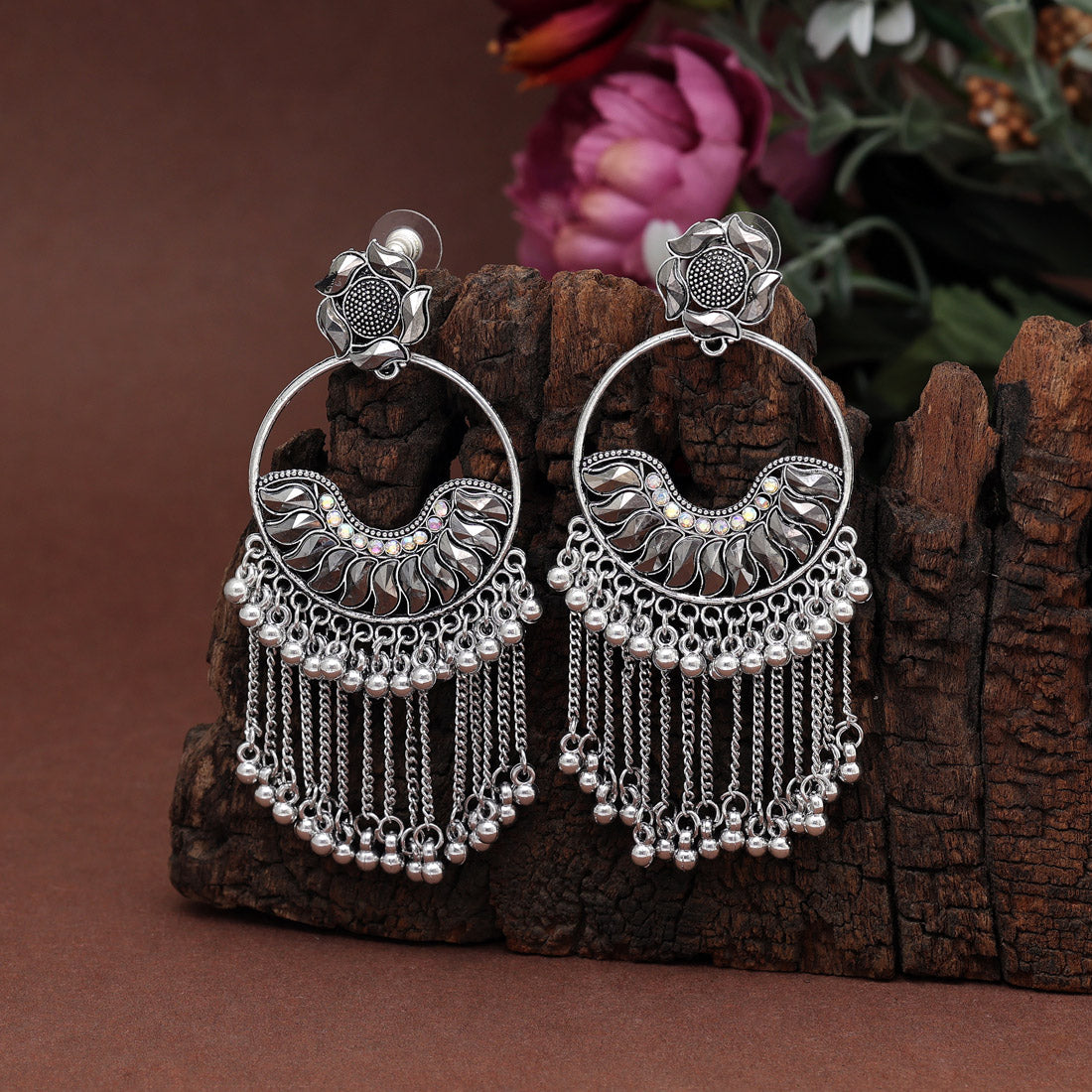 Oxidierte Ohrringe - | silber oxidiert